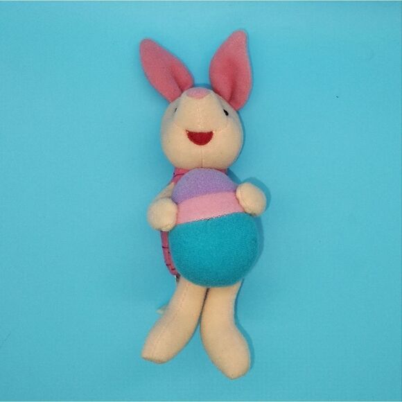 Vintage Mattel Easter Piglet Mini Plush 5" Winnie the Pooh Egg 1998 90's - Picture 2 of 7